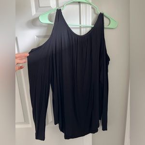Black Long Sleeve, Open Shoulder. Size Large